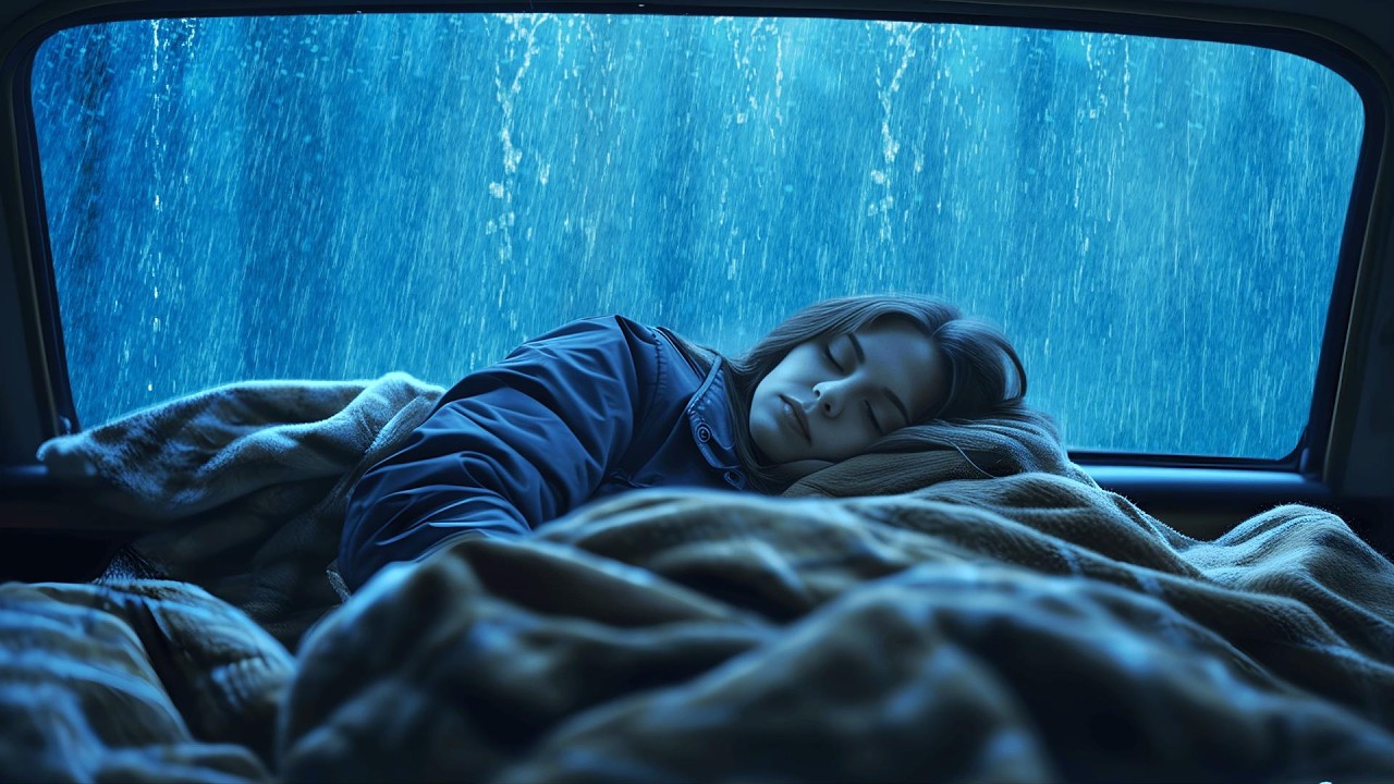 🌩️Dark Rain & Thunder in a Cozy Car 🚗🌧️ Sleep