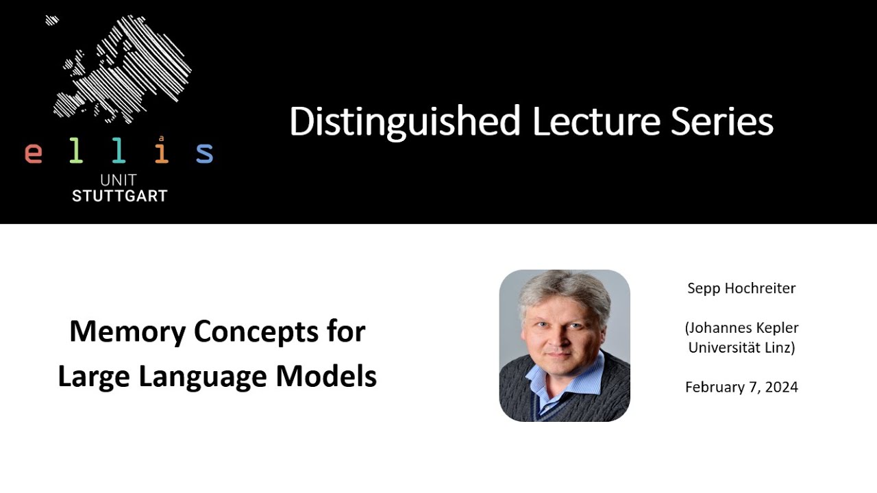 ELLIS Stuttgart - Distinguished Lecture Series - Talk by Sepp Hochreiter