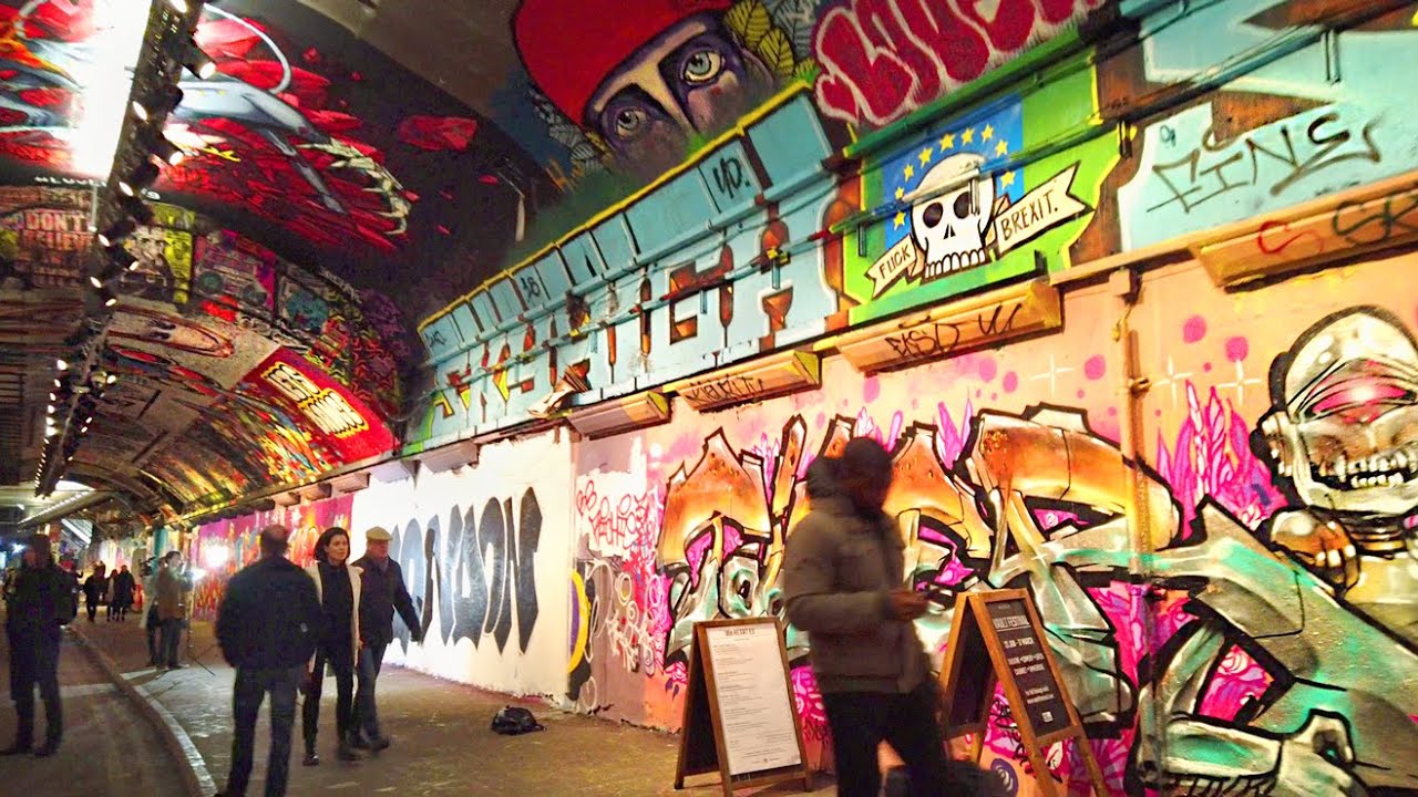 Walking London’s BANKSY TUNNEL on Leake Street - Graffiti & Street Art