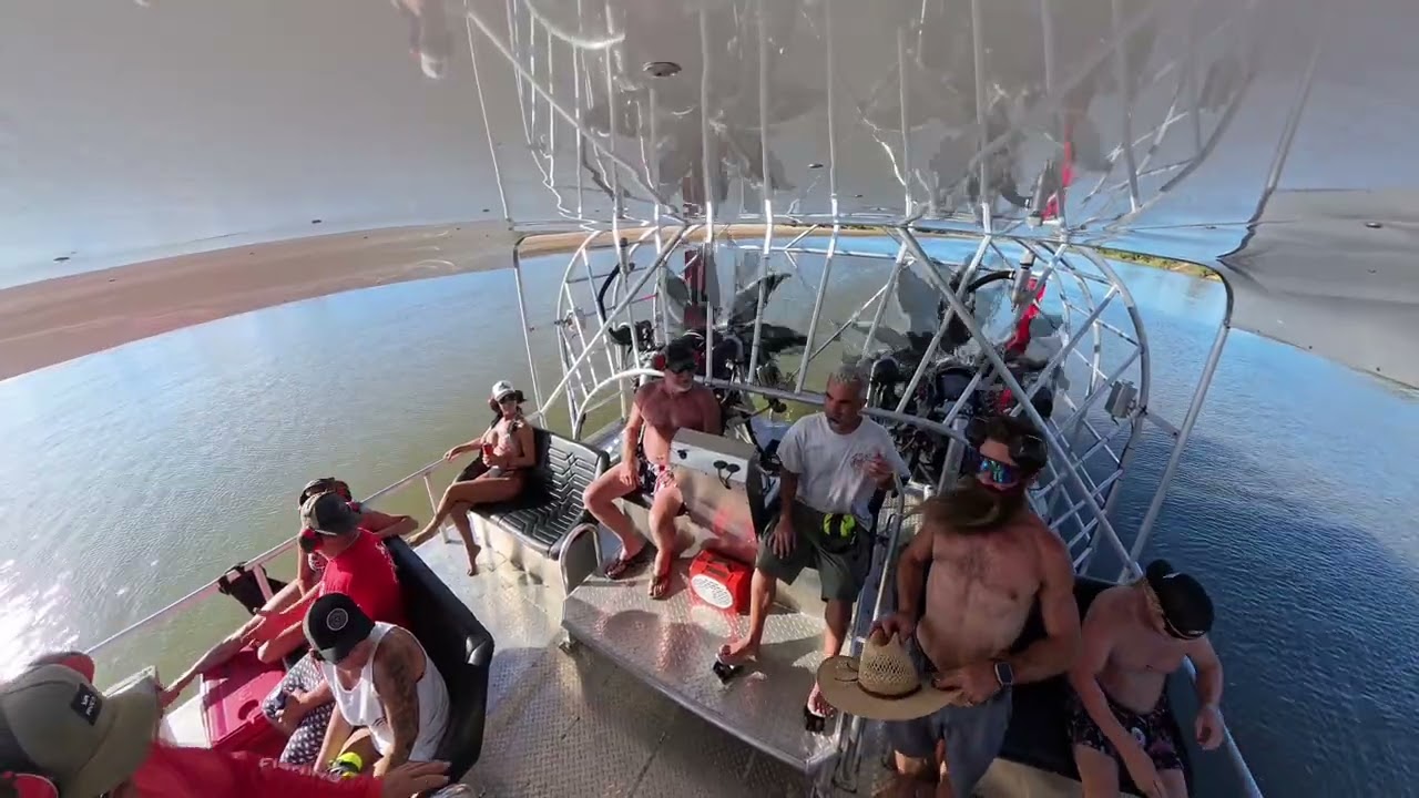 Come take a ride with us on my buddies Twin engine, twin turbo, counter rotator airboat!!!!!
