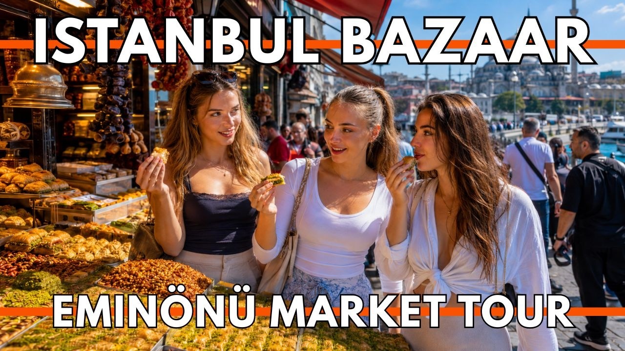 ISTANBUL TURKEY 2026 4K WALKING TOUR | Emin&ouml;n&uuml; Market, Baklava, Spices & Bosphorus Vibes