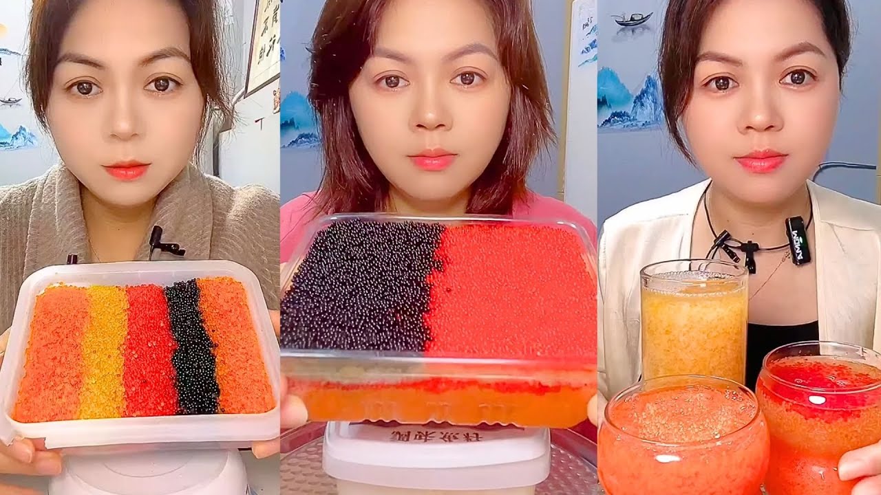 Chinese Colorful Fish Roe ASMR | Layered Seafood Eating Sounds #46