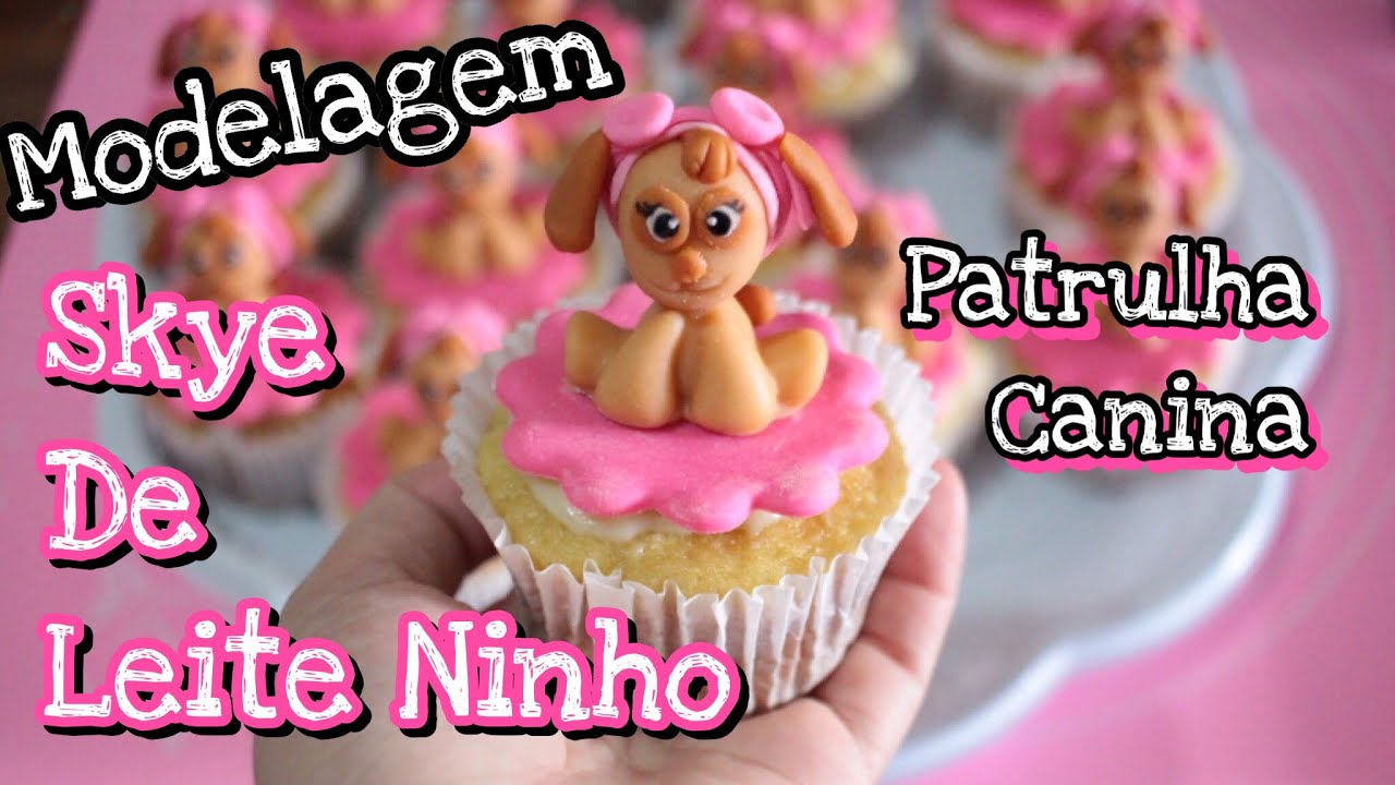 DECORANDO CUPCAKE PATRULHA CANINA SKYE - COM PASTA DE LEITE NINHO