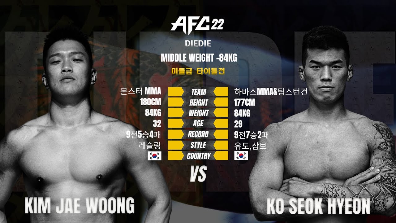 [AFC22] 김재웅 VS 고석현 | 미들급 타이틀 매치
