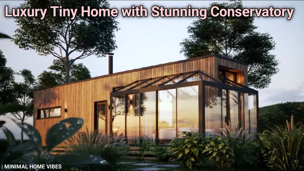 Luxury Tiny Home with Stunning Conservatory | Modern Minimalist Glass House Tour