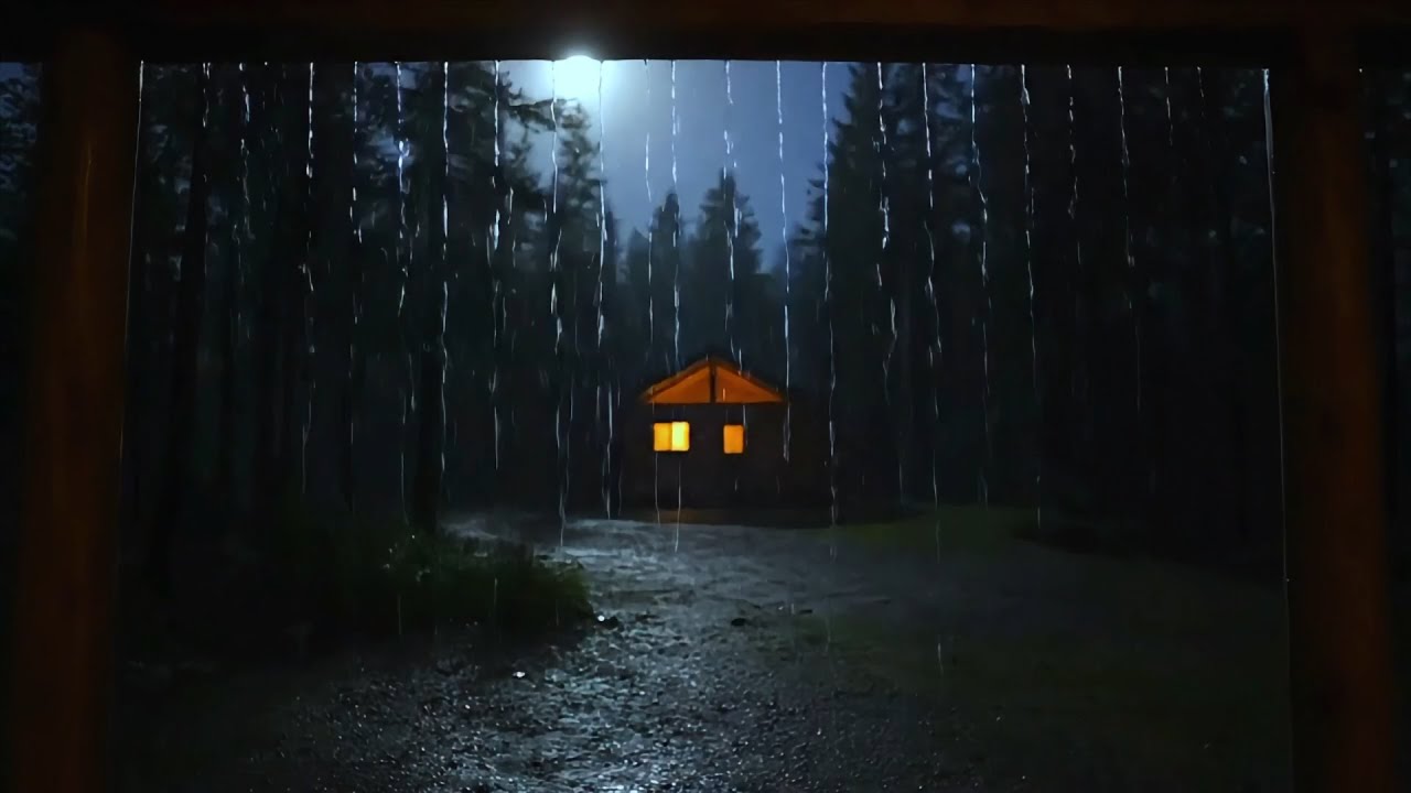 Thunderstorm in Forest Cabin ASMR ⚡🌧️ Intense Rain Sounds for Sleeping Fast