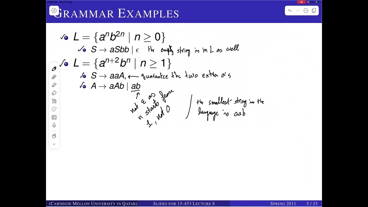 Lecture 13: Context Free Grammars - Part II