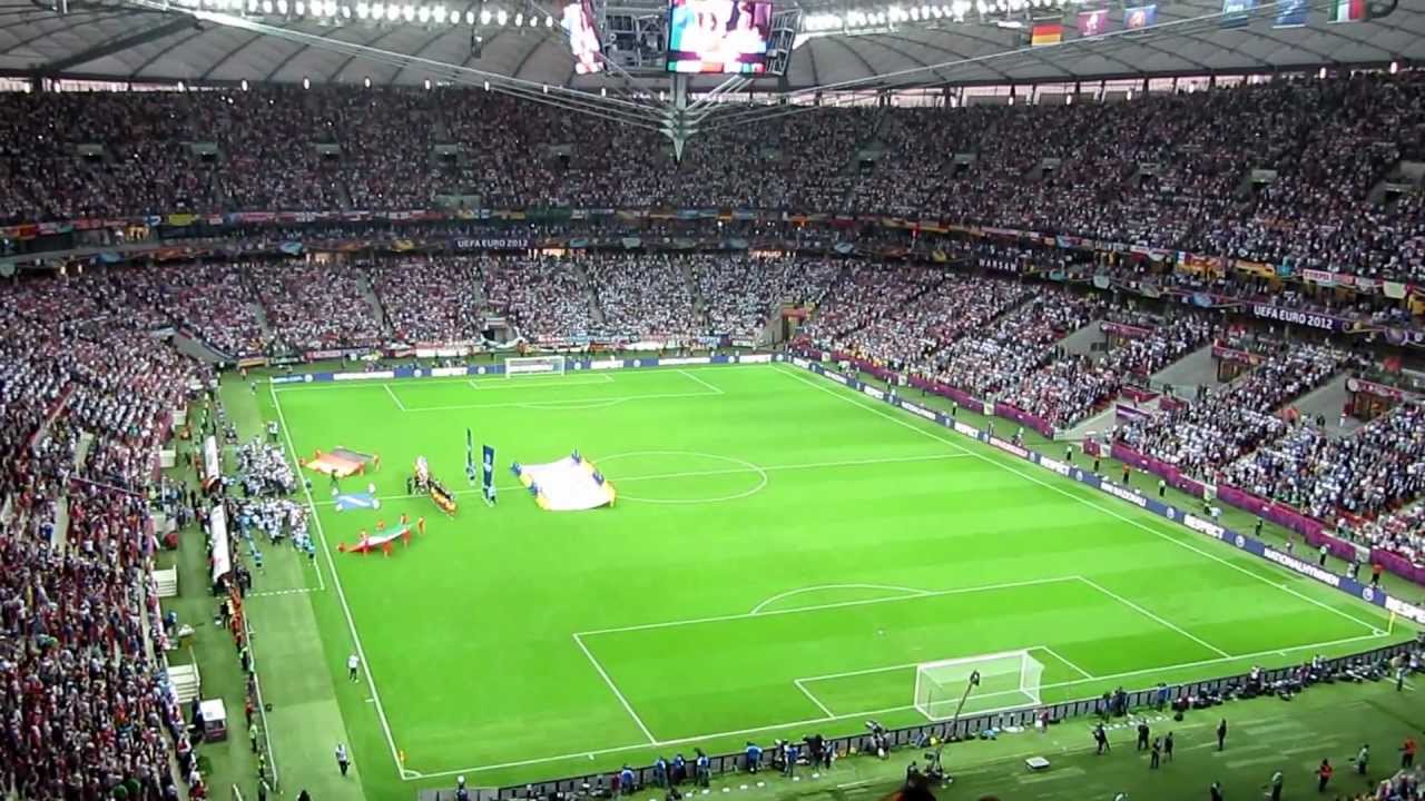 Italian and German Anthems on Euro 2012 semi-final match on Warsaw National Stadium