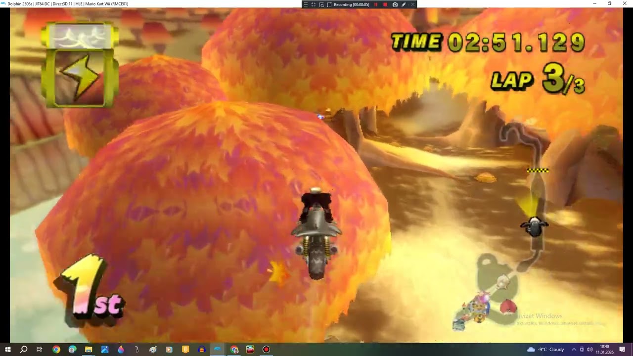 Shaun the Sheep Racing Against other Racers in Mario Kart Wii