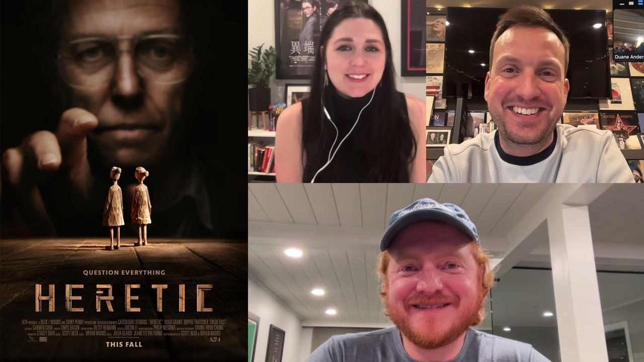 HERETIC filmmakers Bryan Woods, Scott Beck, Julia Glausi on making holy horror