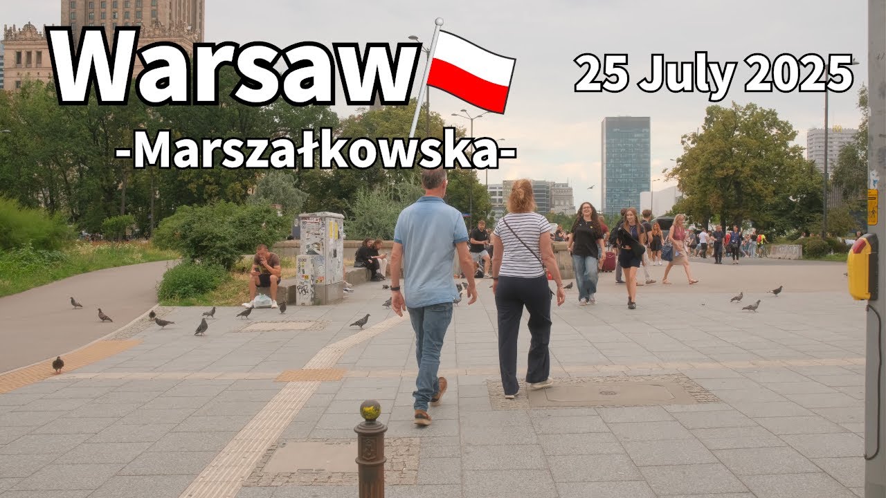 Summer Walk Warsaw Marszałkowska Poland - 25 July 2025 | Walking Tour