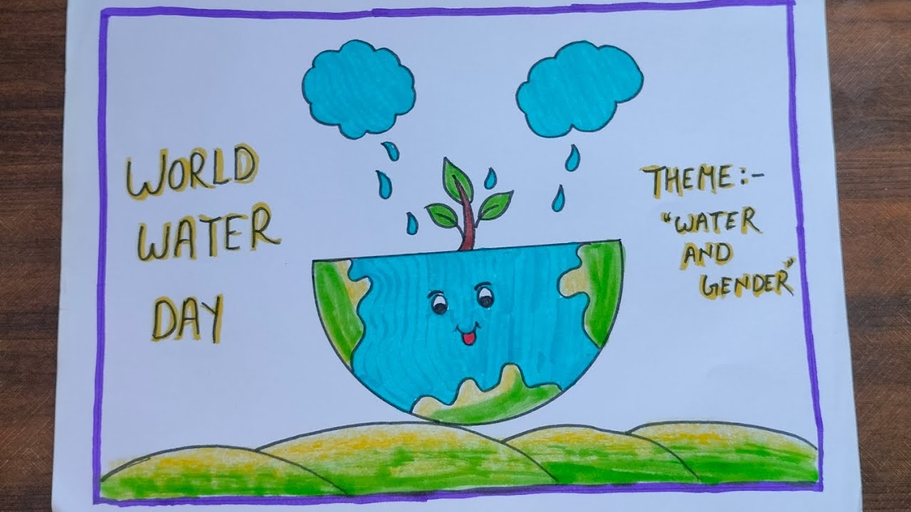 World Water Day Drawing 2026 / World  Water Day Poster / Step By Step Water Day Drawing 