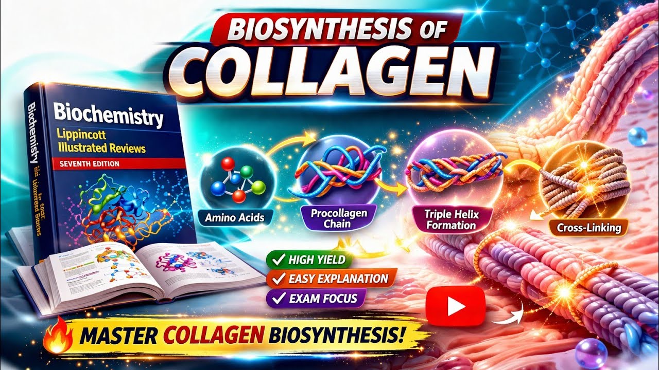 Biosynthesis of collagen protein| synthesis of collagen biochemistry| collagen protein synthesis