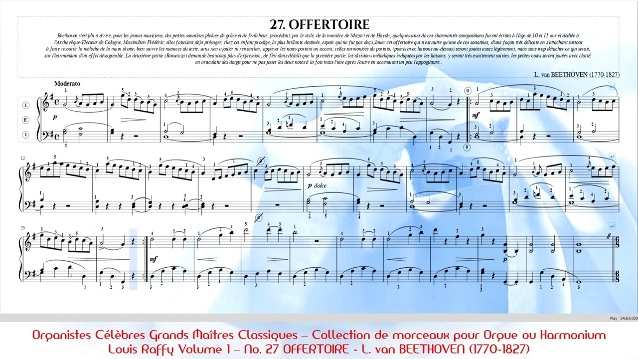 Louis Raffy Volume 1 – No.   27 OFFERTOIRE - L. van BEETHOVEN (1770-1827)