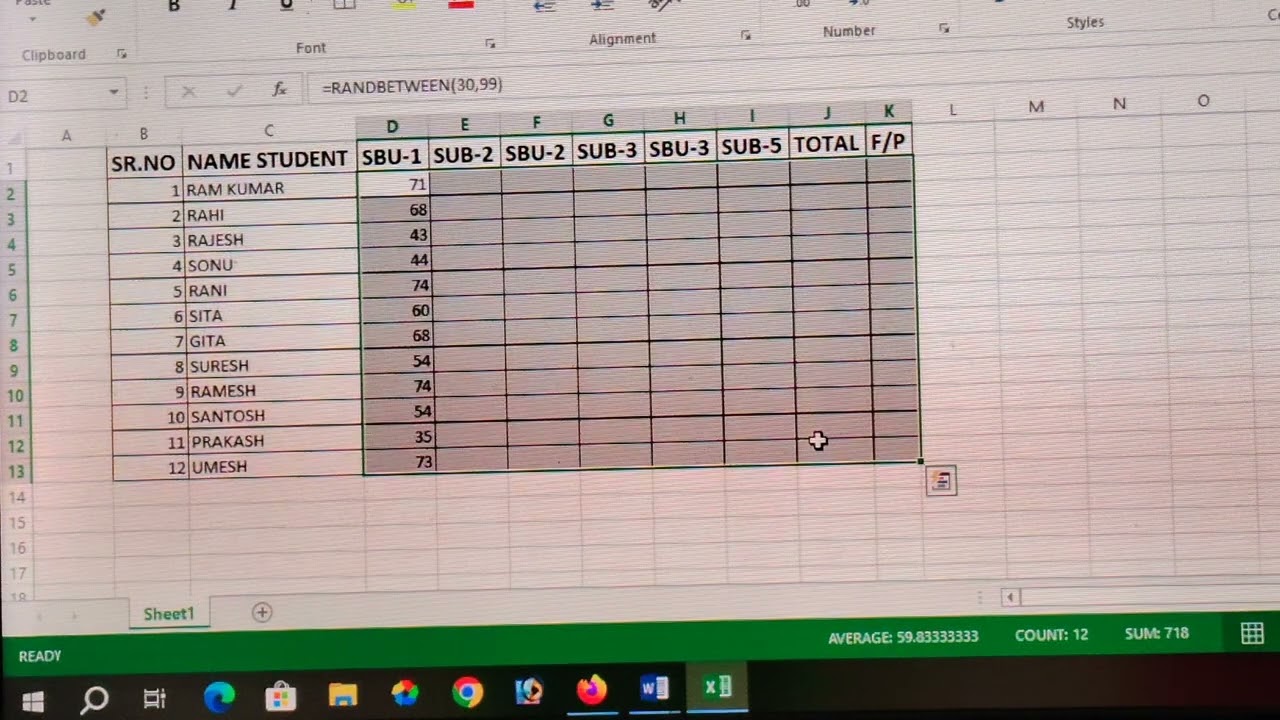 Excel me mark sheet kaise banate hai