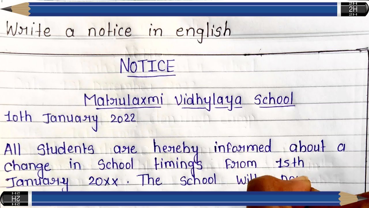 how to write a school notice | notice writing format | notice writing | notice writing in english