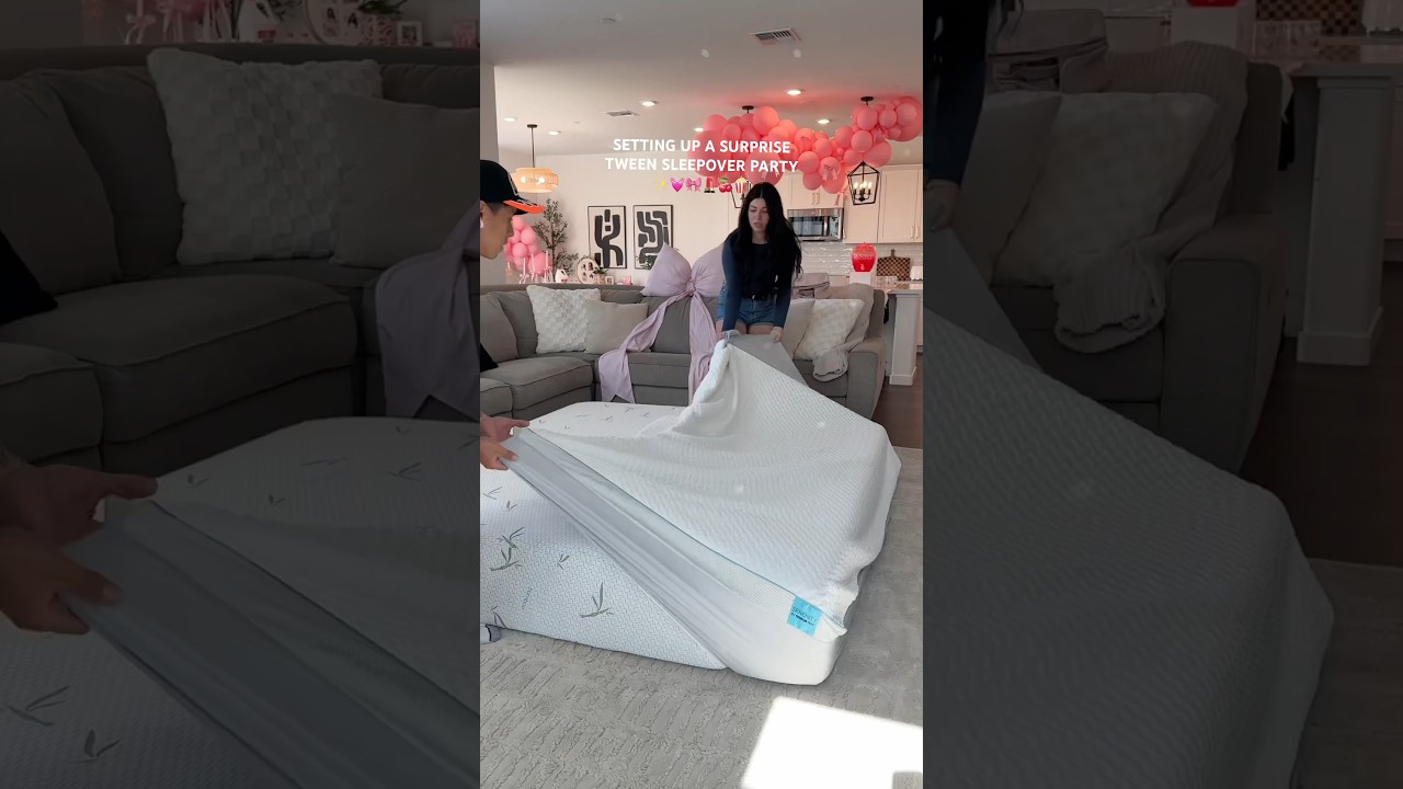 SETTING UP A SURPRISE TWEEN SLEEPOVER PARTY ✨💓🎀💄🍒🍿