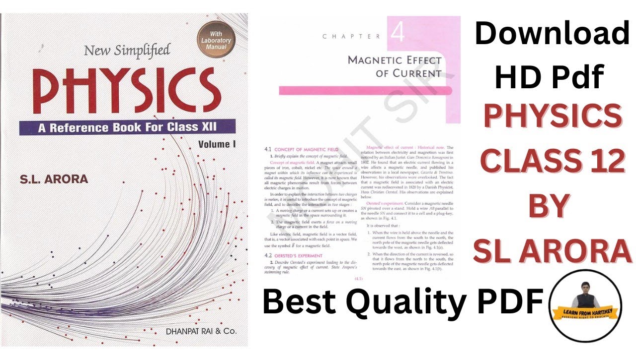 Physics by S.L. Arora Class 12th With PDF Download Chapter 4 Magnetic Effect Of Current