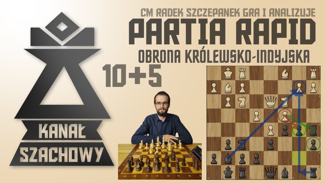 Szachy. (20) Partia rapid 10+5. KID na skrzydle hetmańskim.