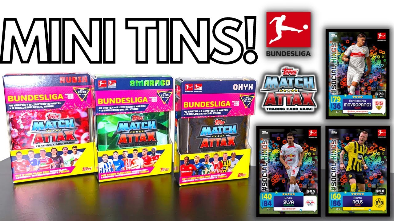 9 SOCIAL KING CARDS | TOPPS MATCH ATTAX BUNDESLIGA 2022/2023 | RUBY, EMERALD & ONYX MINI TIN OPENING
