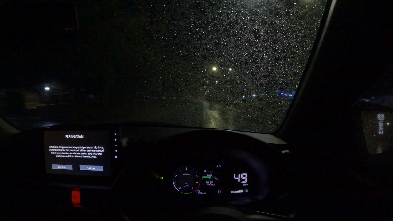 Driving in the rain around the city - Relaxation for a good night's sleep