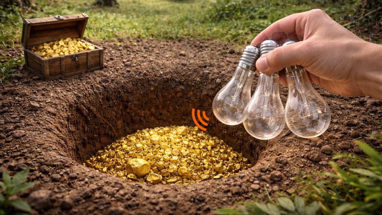 I Found Buried Treasure Underground… Using an Old Bulb 💡👆