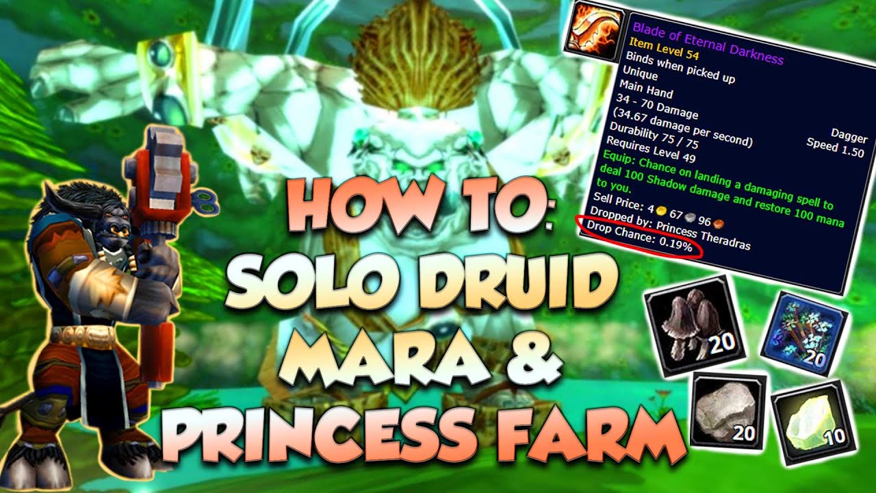 HOW TO: SOLO DRUID MARAUDON & PRINCESS GOLD FARM | In Depth Guide