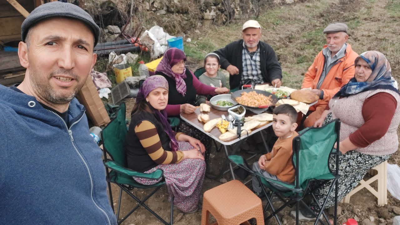 Patates ekimi  bahçede saçta tavuk sote öğlen yemeği günlük vlog