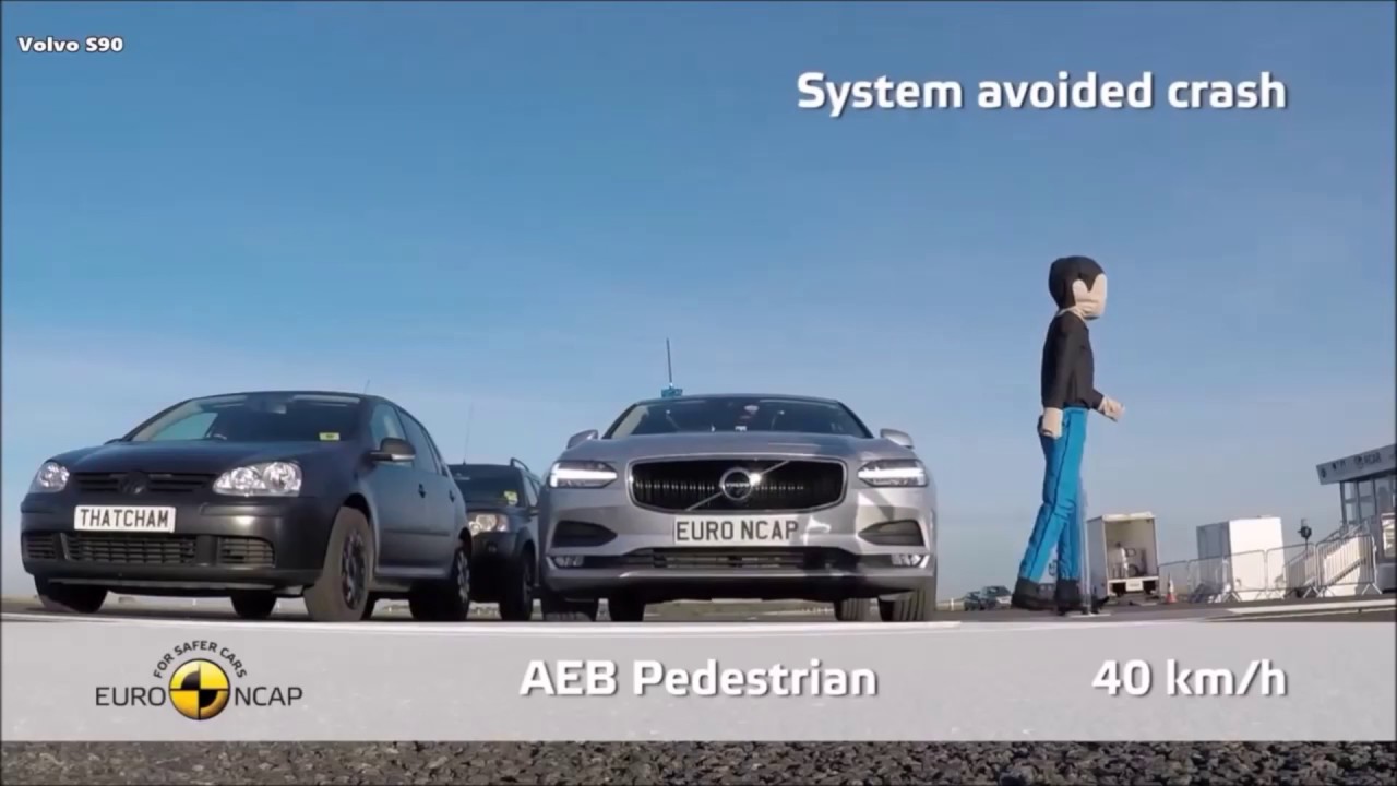 EURO NCAP實測AEB自動緊急煞車系統，VOLVO S90狂勝M.BENZ E-Class、BMW 5系列！？