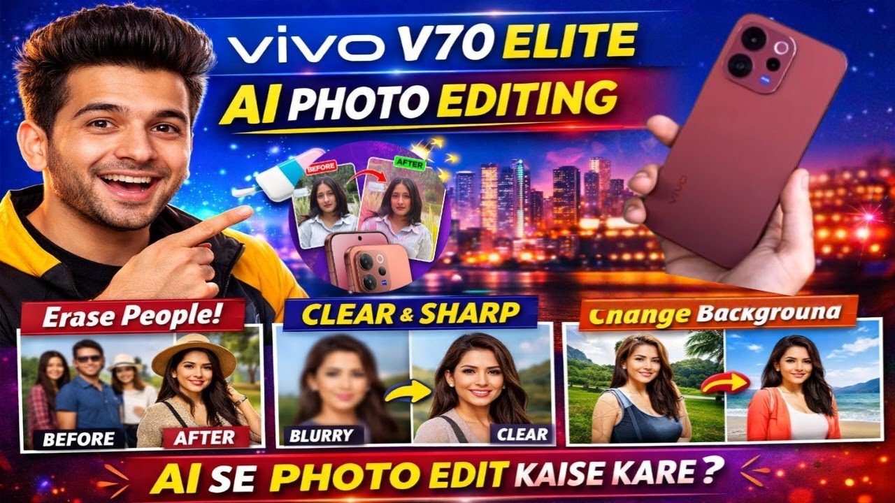 Vivo v70 Elite photo editing with ai, Vivo V70 me AI se Photo Editing Kaise Kare | Amazing AI Fea...