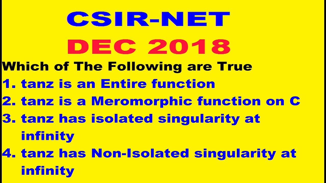 CSIR NET Dec 2018|complex Analysis video Lecture|Non Isolated singularity|Rahul Mapari