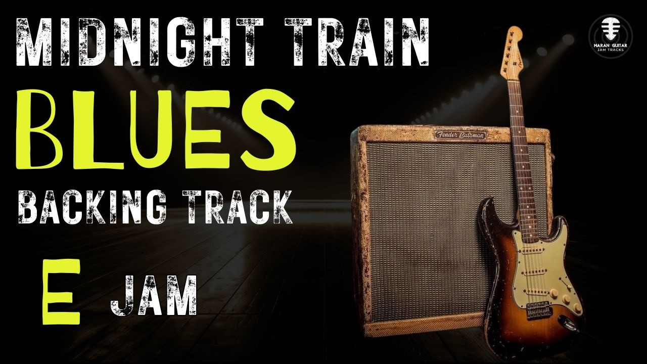 MIDNIGHT TRAIN Fast Shuffle blues 145 BPM backing track - JAM in E