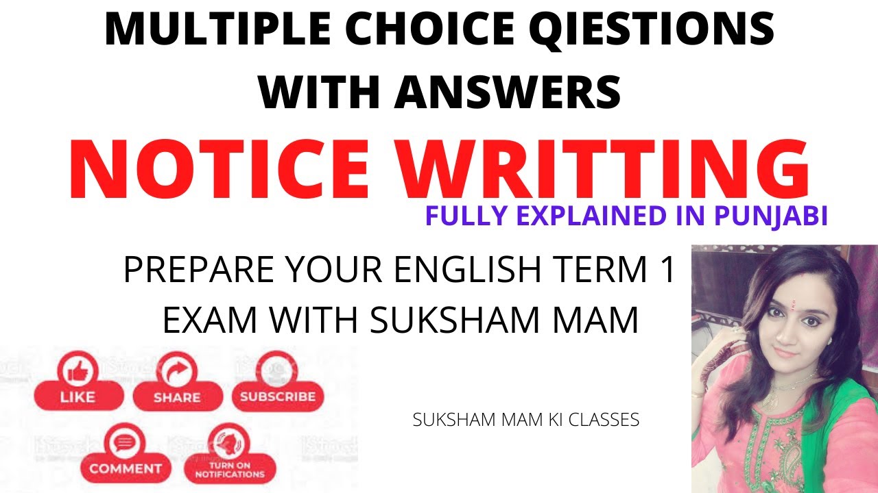 NOTICE WRITING MCQs WITH ANSWERS