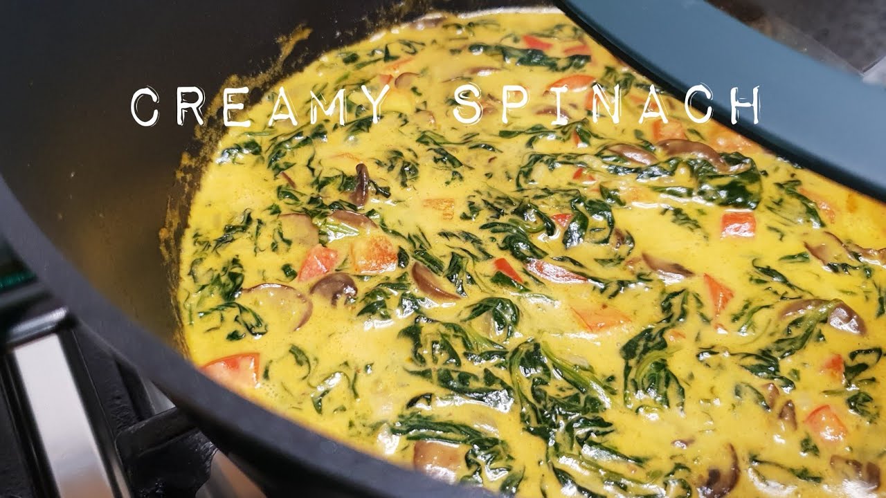 Creamy Spinach with Mushrooms| South African YouTuber