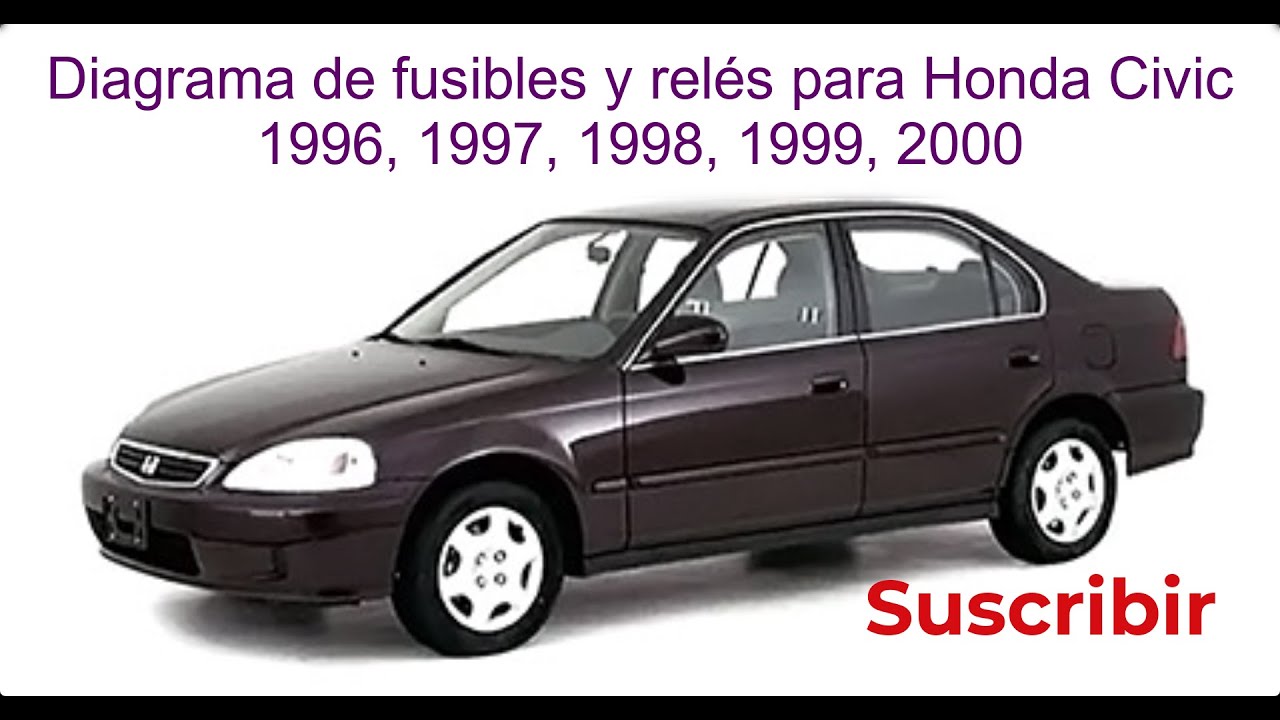 Diagrama de fusibles y relés para Honda Civic / 1996, 1997, 1998, 1999, 2000