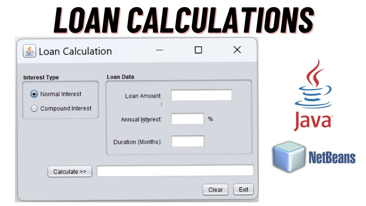 Loan Calculation with Java - NetBeans