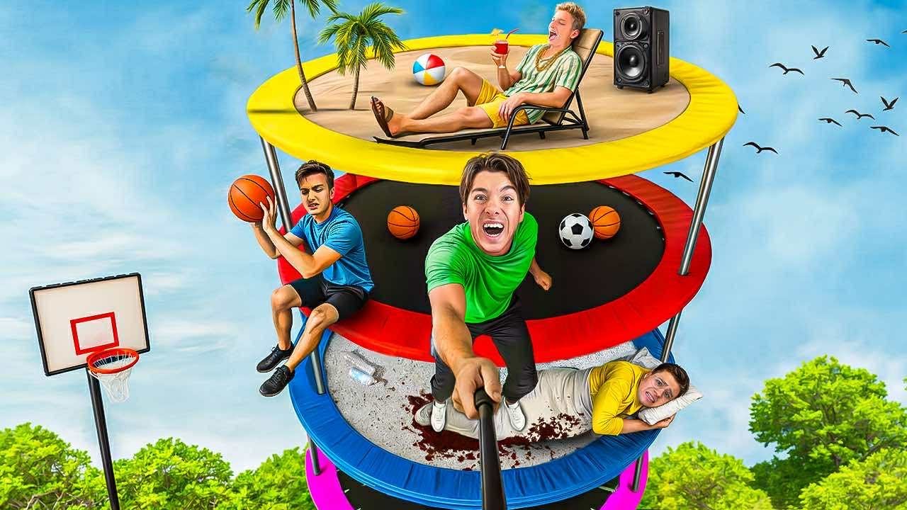 KTO OSTATNI ZEJDZIE Z WIEZY TRAMPOLIN!