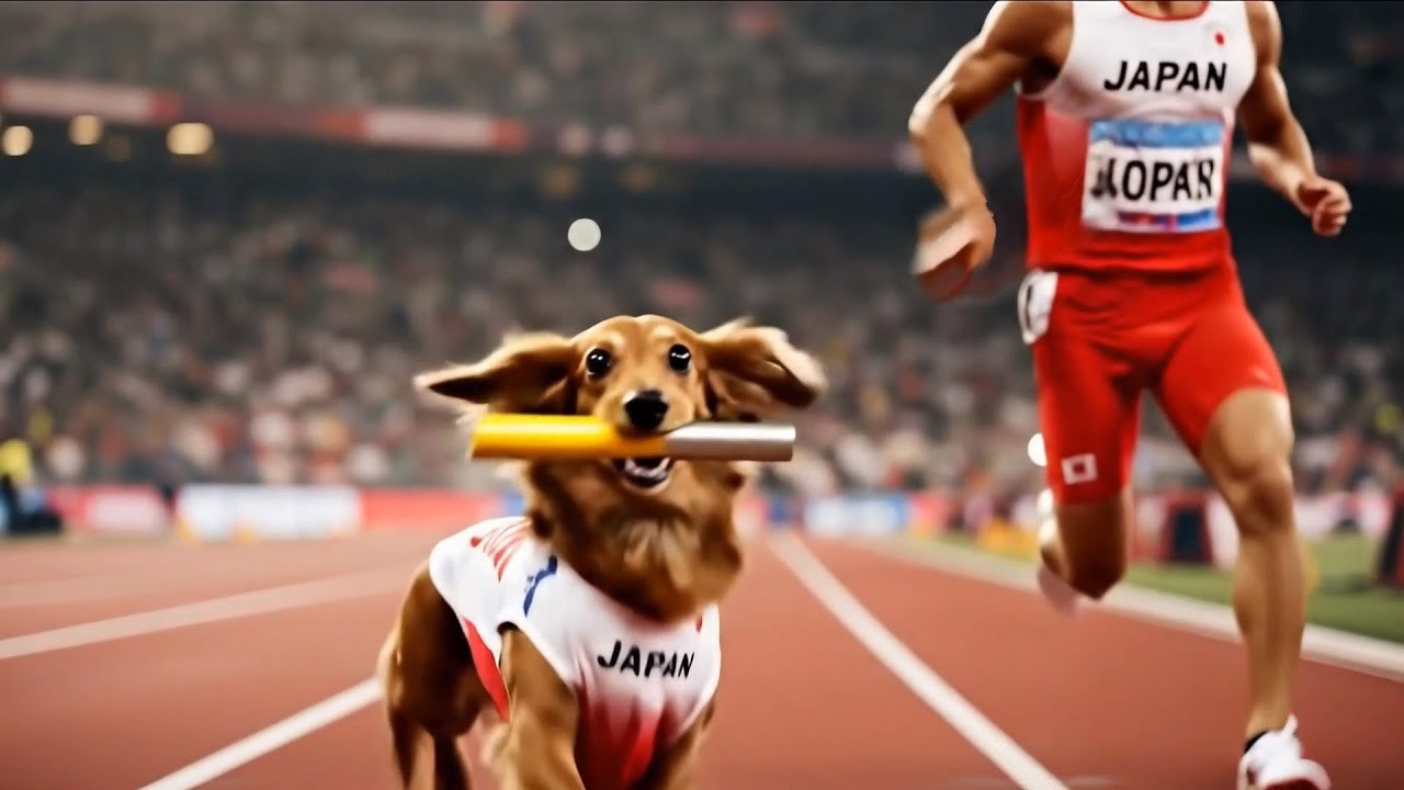【ノーカット版】ミニチュアダックスが挑む世界陸上4×100mリレー