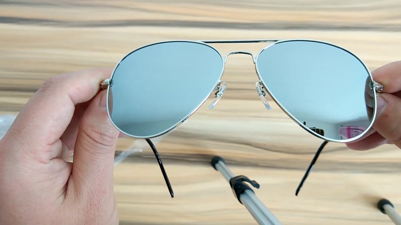 Mirrored Lens Pilot Polarized Sunglasses Silver Metal