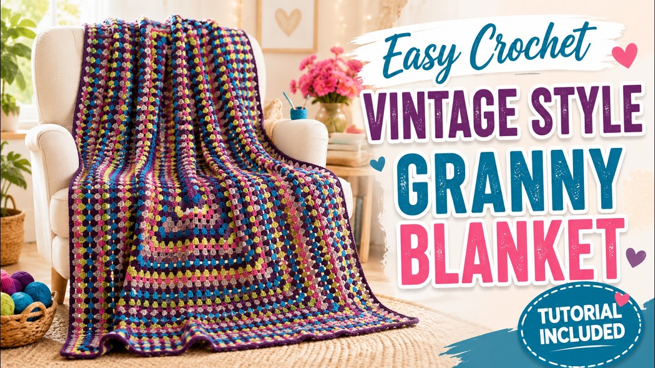 BEGINNER Crochet Granny Rectangle Blanket
