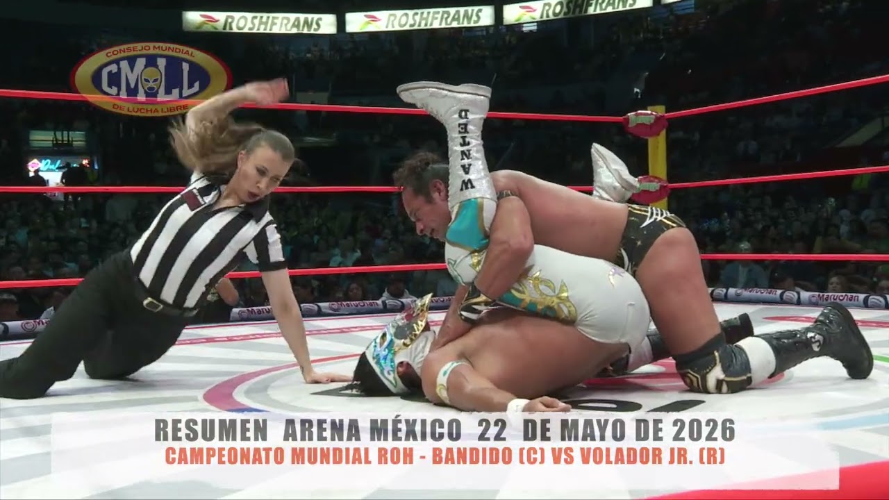 CMLL -  CAMPEONATO MUNDIAL ROH - BANDIDO (C) VS VOLADOR JR. (R) /ARENA M&Eacute;XICO / 22-05-26
