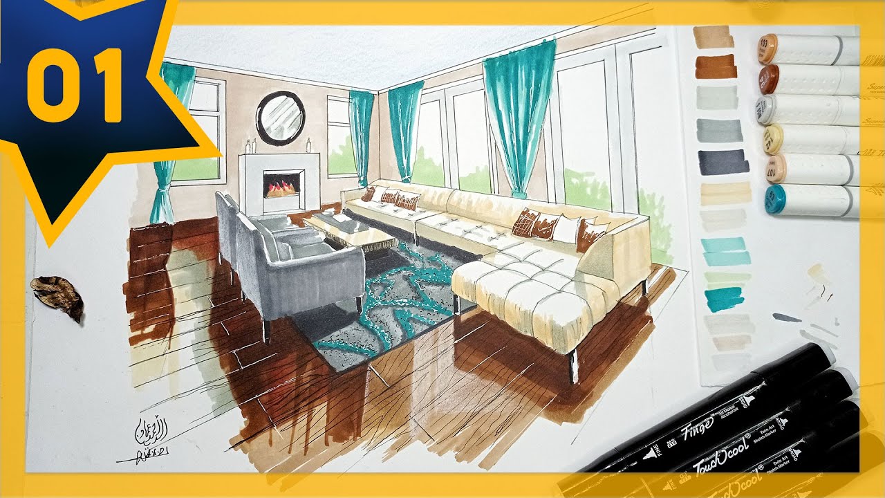 إزاى اعمل إظهار واقعى و جذاب لمشهد داخلى بالماركر ؟؟ #إسكتش_عالسحور_الموسم الثانى  (الحلقة الاولى )