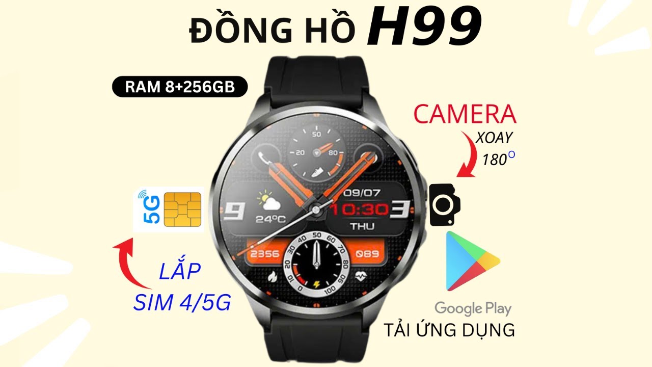 Hướng dẫn sử dụng đồng hồ H99 RAM8+256GB lắp sim nghe gọi độc lập + Kết nối Bluetooth với đồng hồ