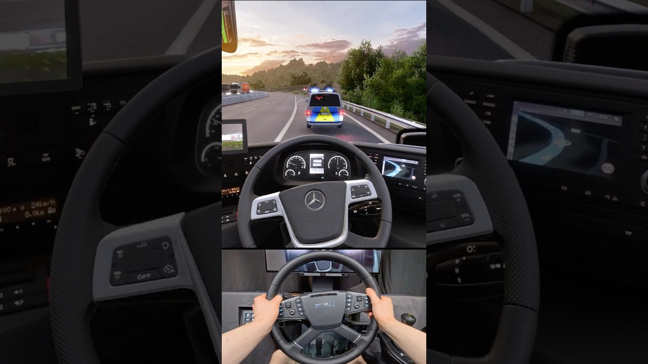 POLICE Pulled Over My Bus in ETS2?! 😱 #shorts #ets2 #eurotrucksimulator2