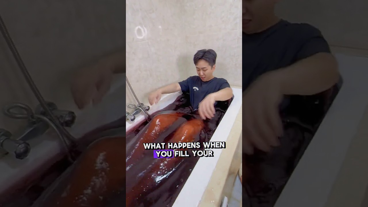 He turned His Bathup Into a Giant Pool of slime! 😲