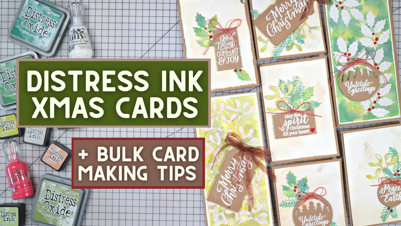 Making 11 Christmas Cards with Distress Inks & Oxides | + Bulk Card Making Tips!