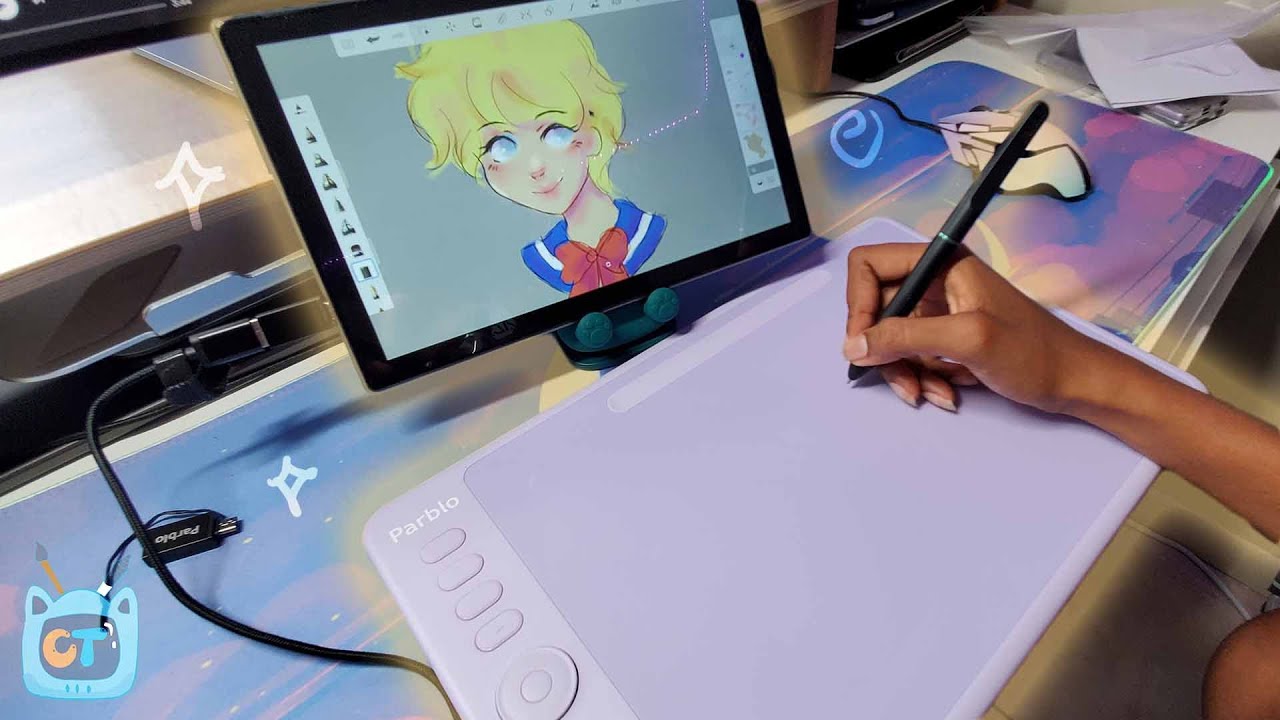✏️Best pen tablet on a budget🌱Parblo Intanglo Unboxing & Drawing 🐦