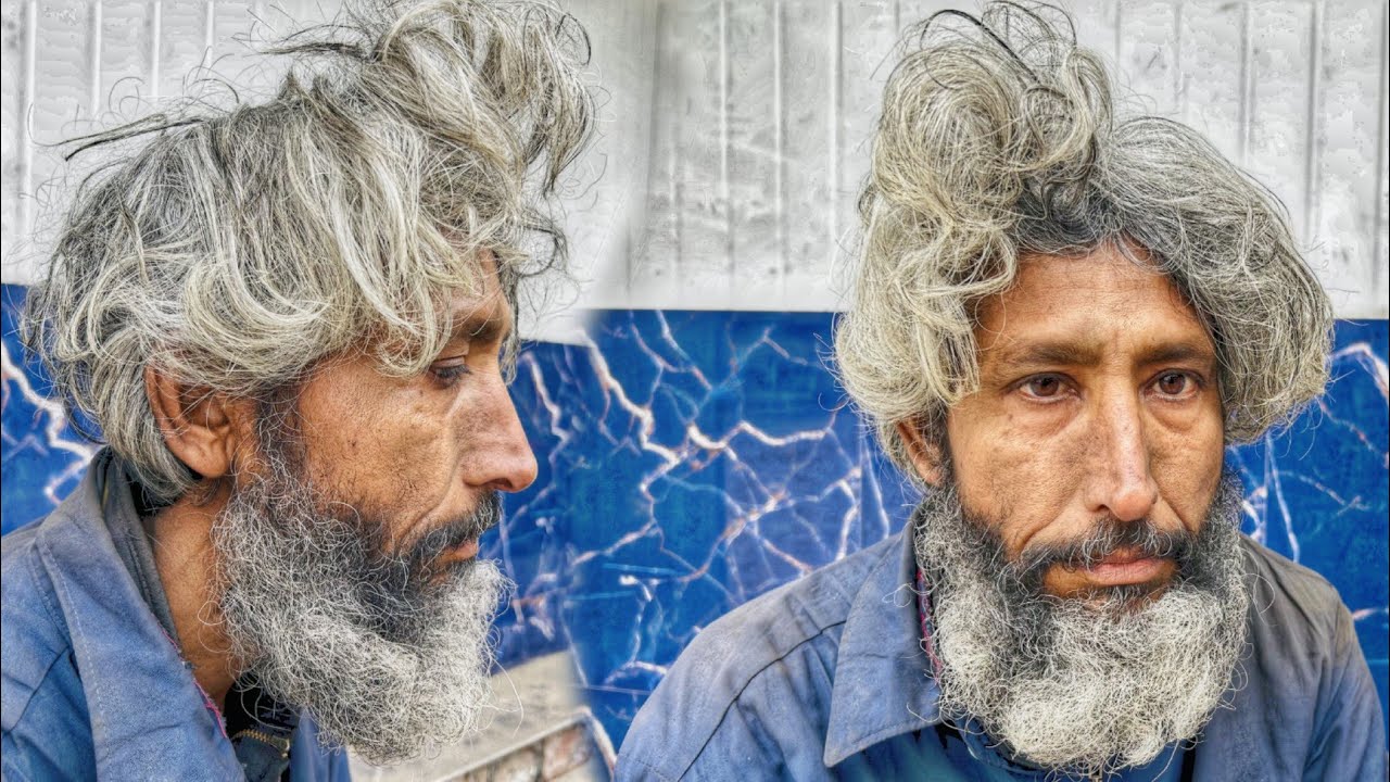 70 year old Homeless men Rescue in buss Station full Hair transformation.