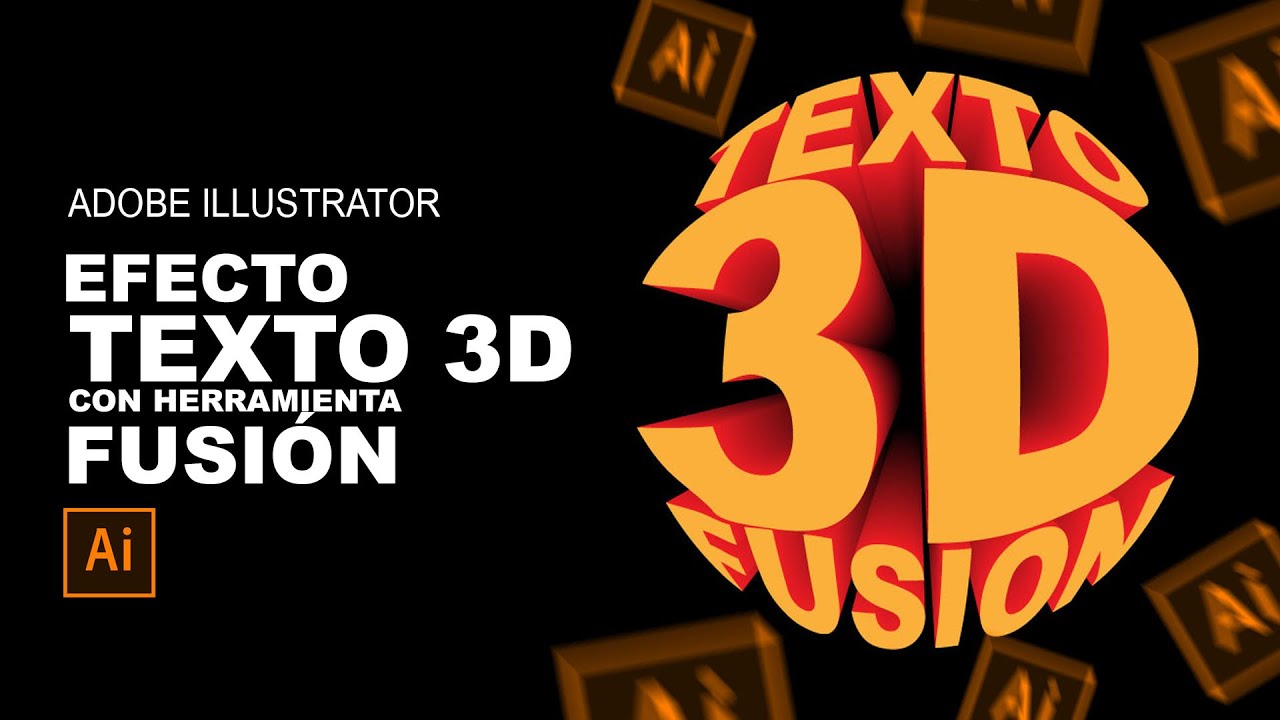 ADOBE ILLUSTRATOR // Efecto TEXTO 3D con la herramienta FUSIÓN ¡TUTORIAL MUY FÁCIL)