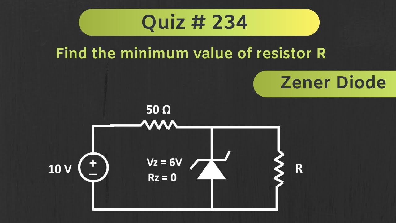 Zener Diode Solved Problem | Quiz # 234